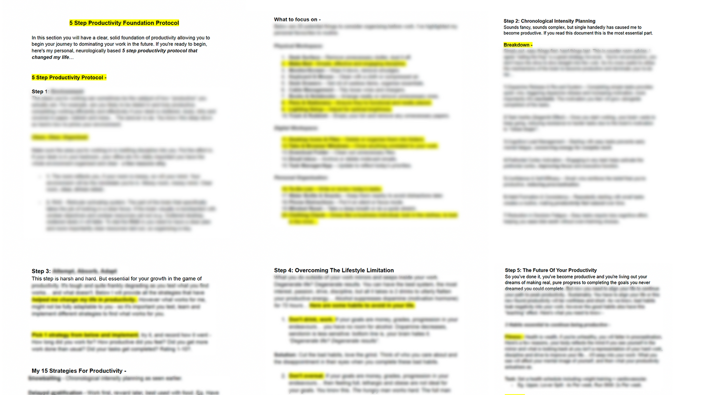 30 Day Productivity Performance Plan