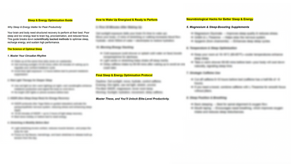 30 Day Productivity Performance Plan